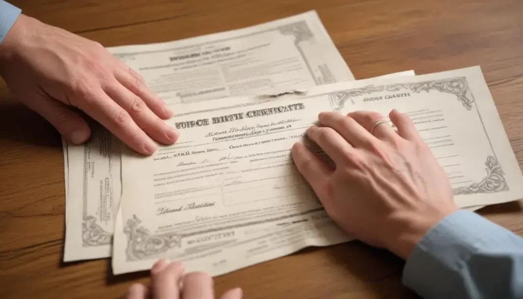 como fica a certidão de nascimento depois do divórcio